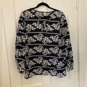 Chico’s Navy Eyelet Blouse